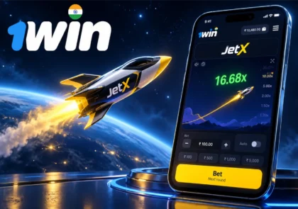 JetX game with space theme and betting options displayed on screen